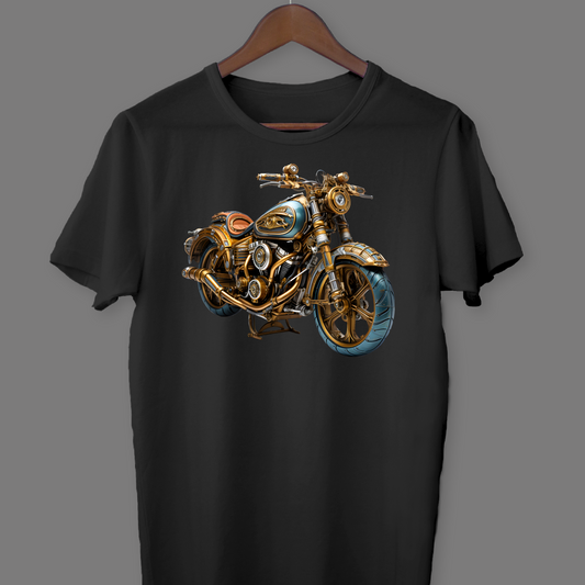 #4002 Motorcycle - Steampunk River T-shirt