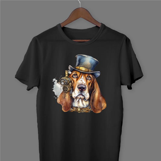 #4018 Basset Hound - Steampunk River T-shirt